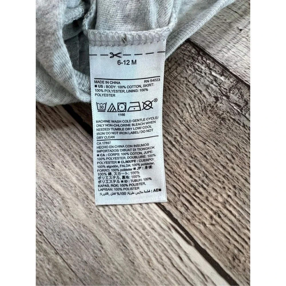 Old Navy Charlatte Grey Tutu Bodysuit Wrap Dress 6-12 months Balletcore Babycore